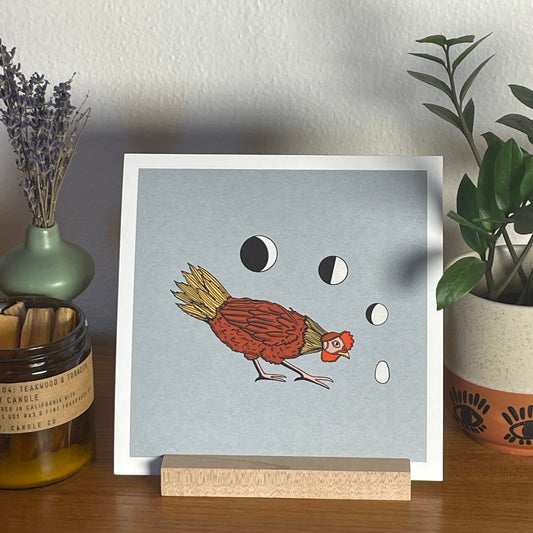 Lunar Egg 8x8" Fine Art Hen Print