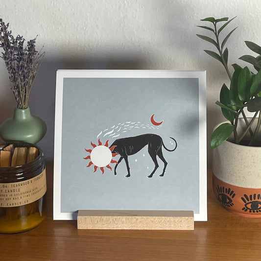 Sun Dog 8x8" Fine Art Greyhound Print