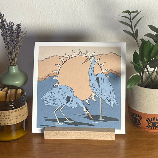 Great Blue 8x8" Fine Art Heron Print