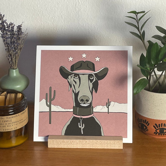 Fastest Paw 8x8" Fine Art Greyhound Print