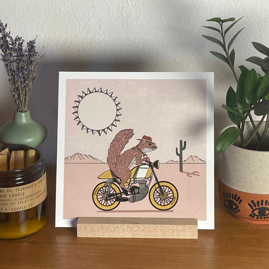 Peanuts and Petrol 8x8" Fine Art Squirrel Print