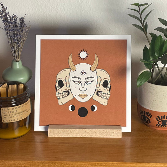 Dance of the Devil 8x8" Fine Art Skeleton Print