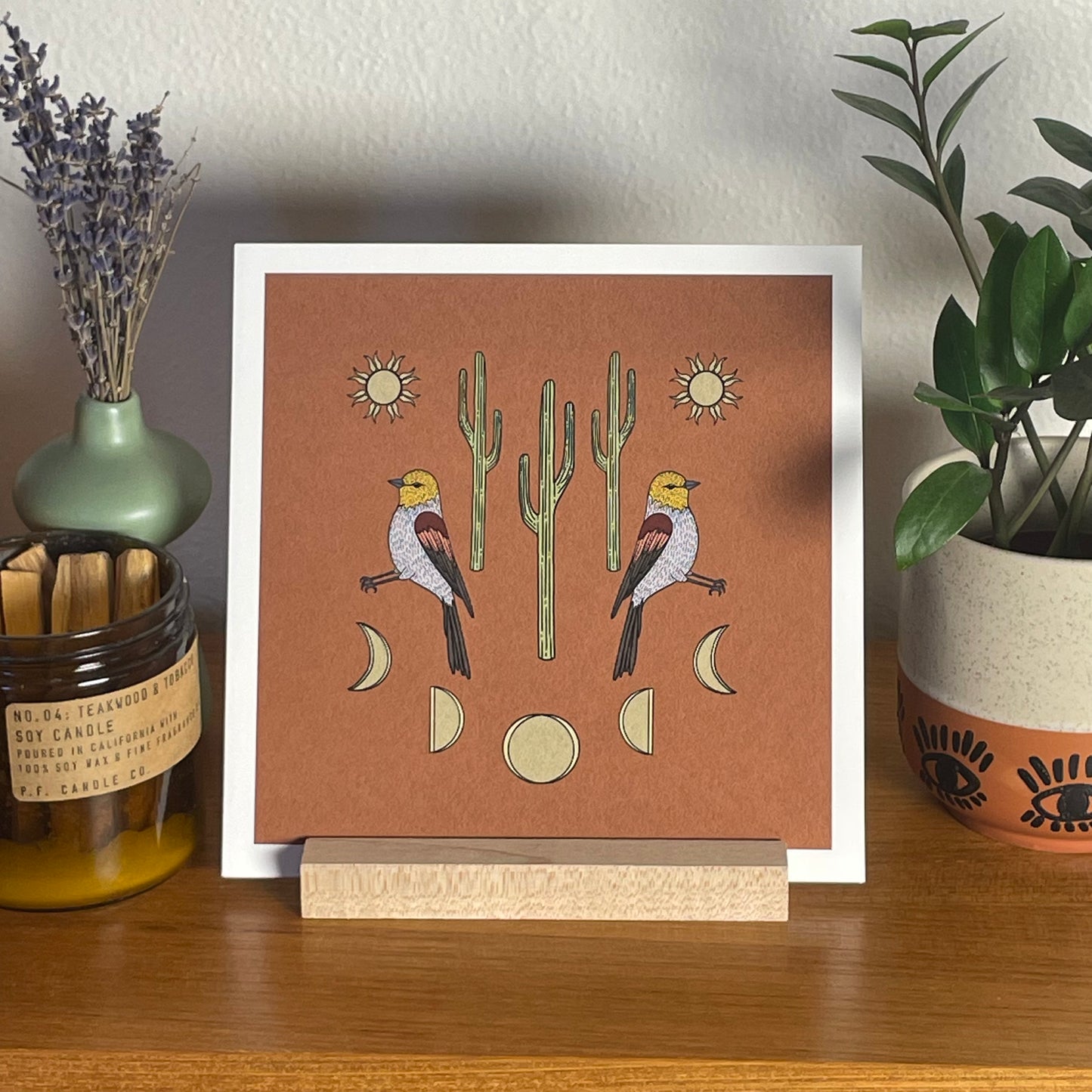 Virtuous Verdin 8x8" Fine Art Bird Print