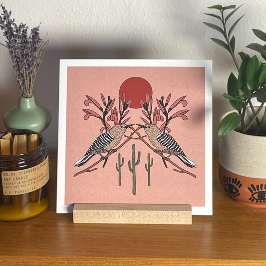 Gila Woodpeckers 8x8" Fine Art Woodpecker Print