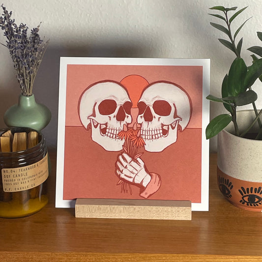 Floral Friends 8x8" Fine Art Skull Print
