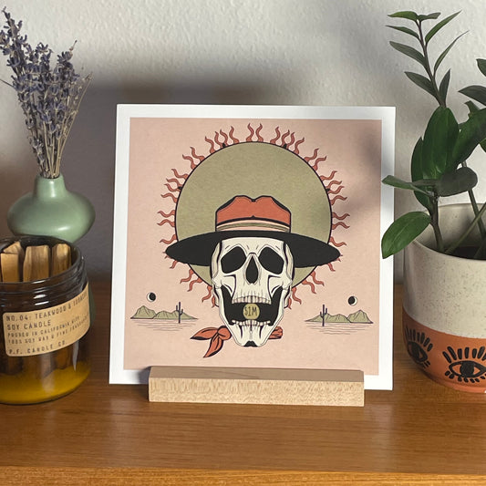 For a Few Dollars More 8x8" Fine Art Skull Print