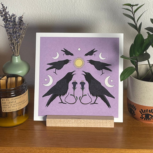 Celestial Crows 8x8" Fine Art Crow Print