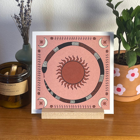 Coral Circle 8x8" Fine Art Coral Snake Print