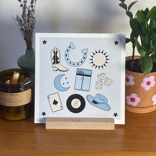 Strike it Lucky 8x8" Fine Art Western Inspired Print