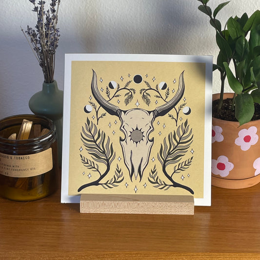 Longhorn 8x8" Fine Art Skull Print